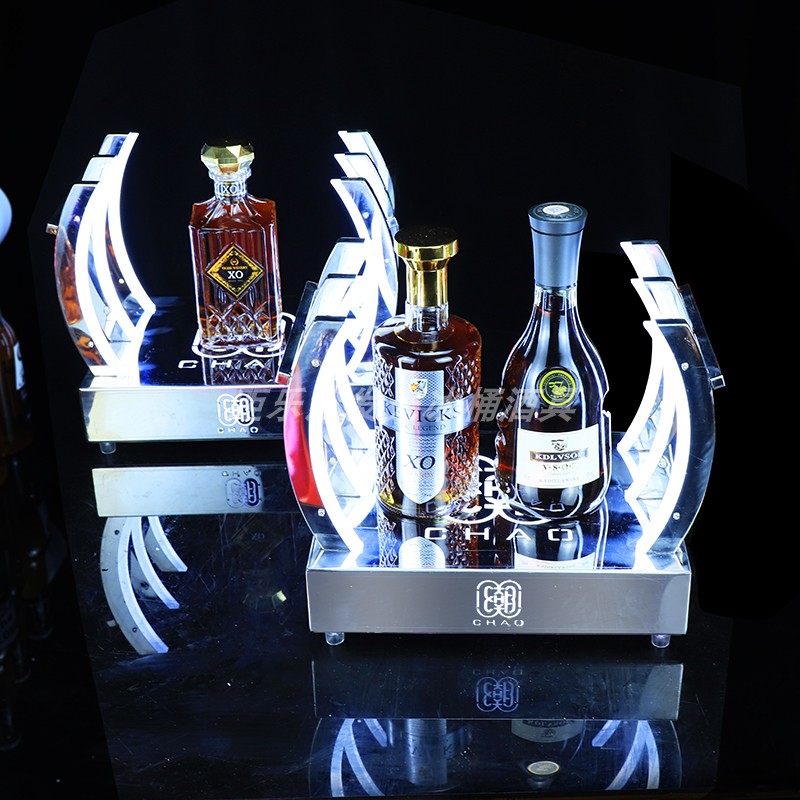 发光黑桃A酒座酒吧KTV不锈钢酒托红酒洋酒架香槟展示架XO底座酒具