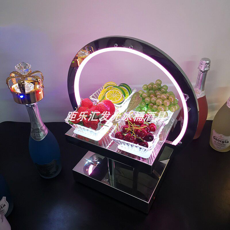 中式风发光酒吧金属小食盘