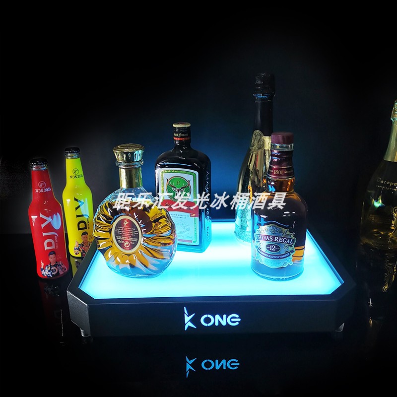 LED酒吧烤漆发光冰桶啤酒苏打酒香槟洋酒底座定制KTV酒吧冰桶酒具