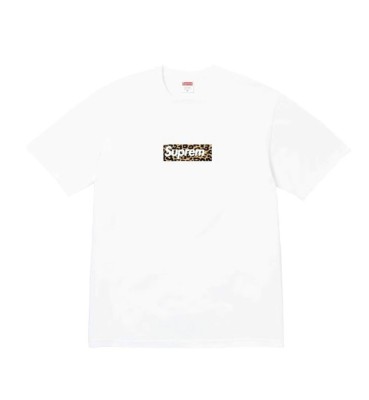 24SS SHANGHAI BOX LOGO TEE上海开业限定 豹纹 短袖T恤男女同款