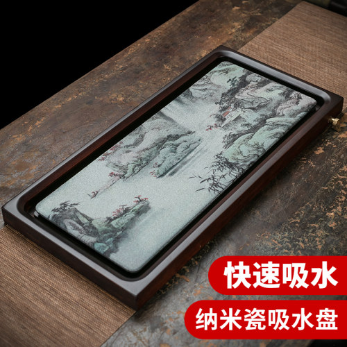 吸水陶瓷茶盘两用竹制排水盘