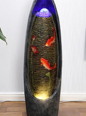 欧式流水喷泉客厅风水轮循环水加湿器办公室景观装饰运势摆件