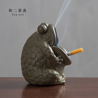 陶瓷烟灰缸防飞灰轻奢大号可爱