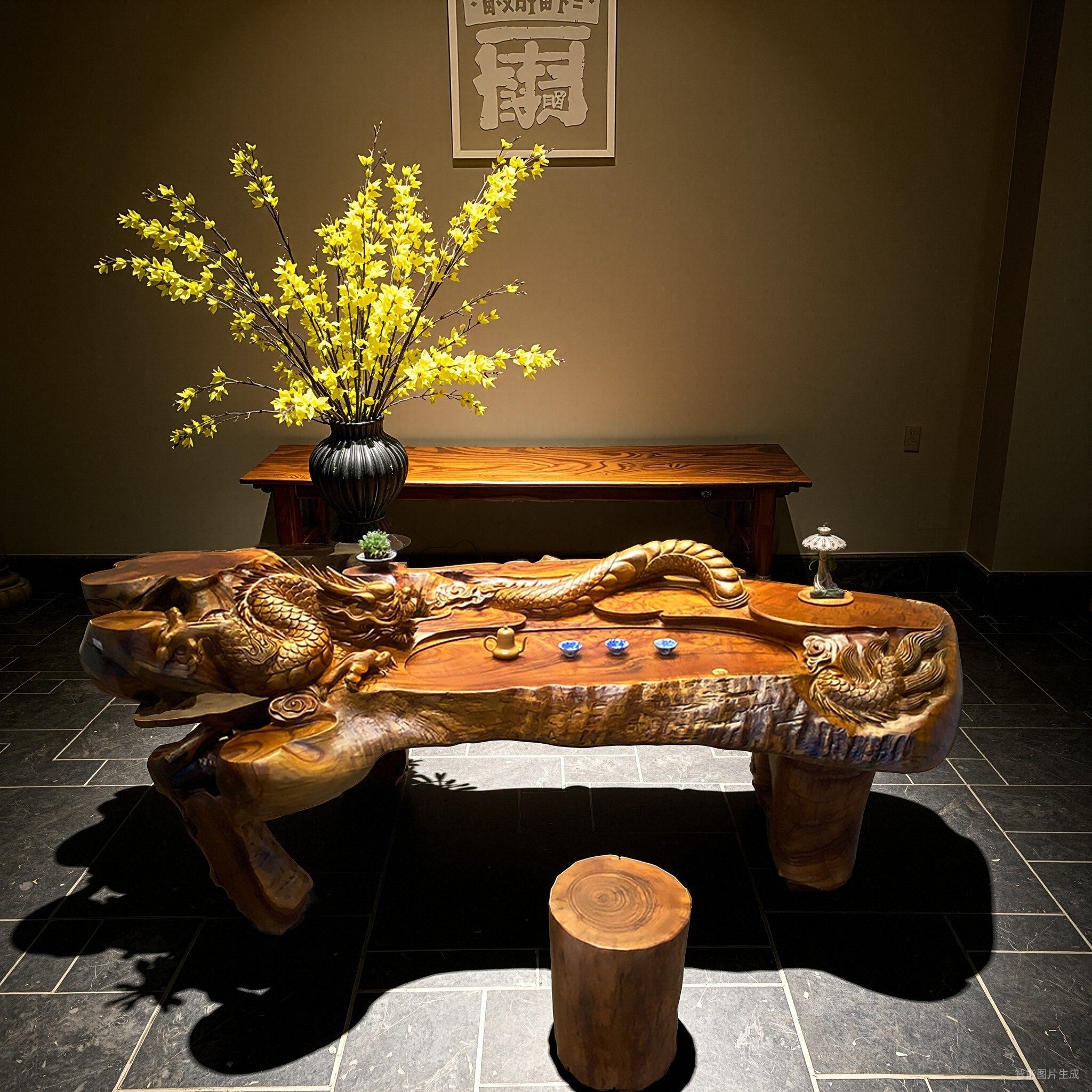 香樟木根雕茶台大小家用树根整体金丝楠茶桌鸡翅花梨木黄金樟茶几