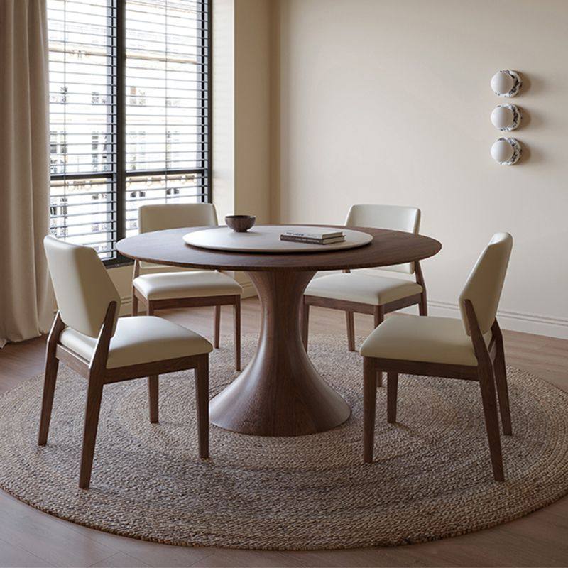 中古风实木圆形餐桌椅组合黑胡桃木小户型家用饭桌北欧法式圆餐桌,住宅家具,板木餐桌,淘宝优惠券,粉丝福利购,淘宝优惠卷
