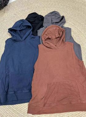 花社正品17069秋季新款套头连帽线圈棉大口袋炒色做旧马甲背心女