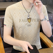 上衣夏天速干透气半袖 冰丝短袖 潮 汗衫 青年潮牌男装 T恤男夏季 薄款