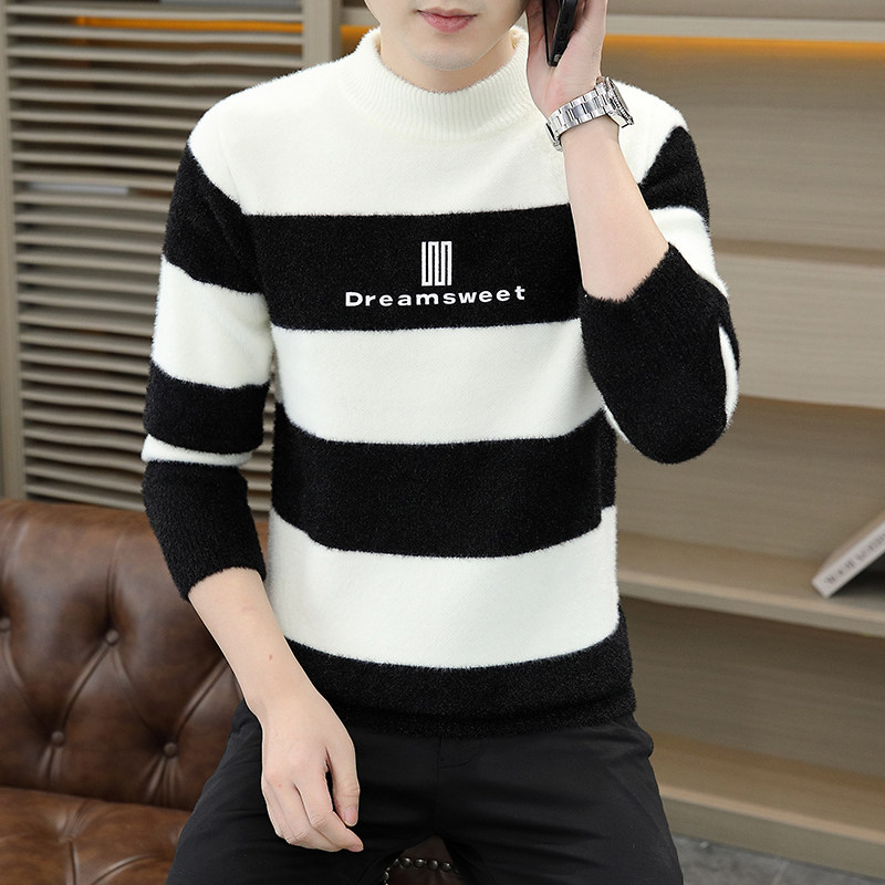 水貂绒毛衣男2025秋冬季新款加厚毛线衣半高领青年打底中领针织衫,男装,针织衫/毛衣,淘宝优惠券,粉丝福利购,淘宝优惠卷