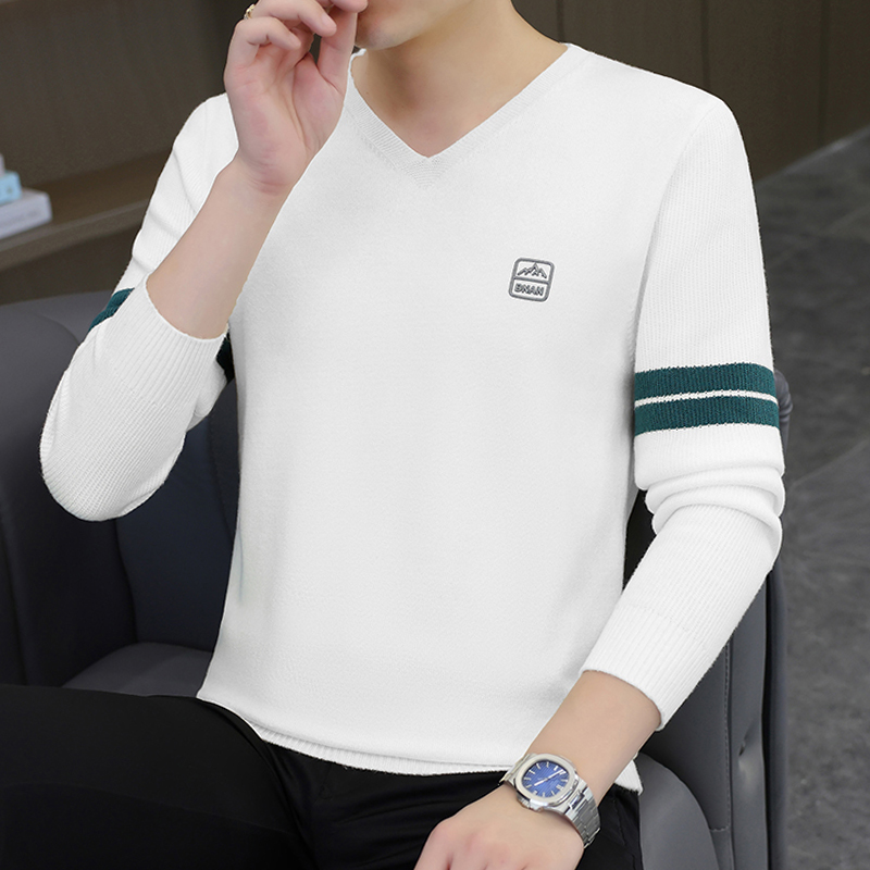 牧外男士针织衫V领休闲