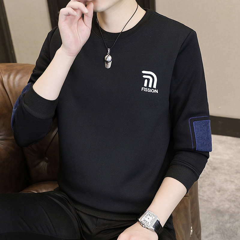 刺绣牧外潮流圆领套头