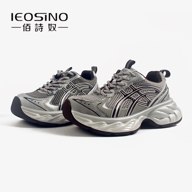 佰诗奴厚底老爹鞋女2025新款秋季厚底透气增高休闲运动鞋百搭女鞋