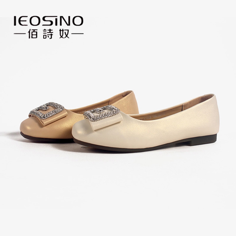 佰诗奴平底单鞋女夏季法式2025新款浅口船鞋春季皮鞋软皮软底瓢鞋