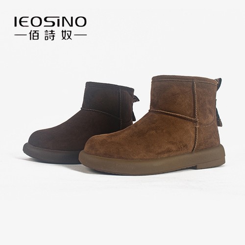 佰诗奴加绒保暖雪地靴女款2025秋冬新款厚底增高棉鞋百搭休闲短靴