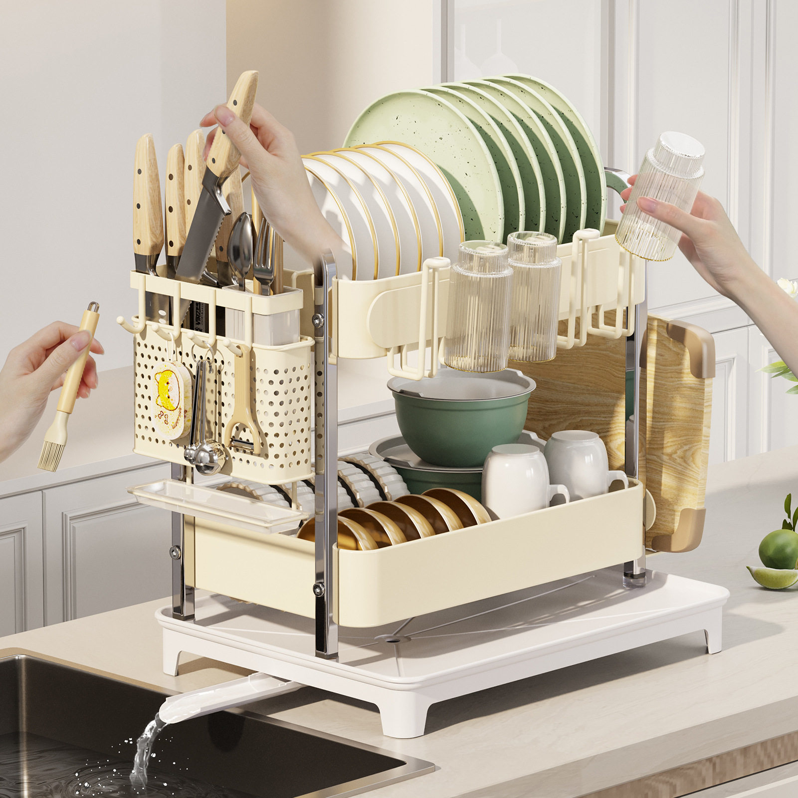 厨房碗架沥水架多功能碗盘碟子置物架台面餐具碗筷碗柜用收纳盒,厨房/烹饪用具,碗架,淘宝优惠券,粉丝福利购,淘宝优惠卷