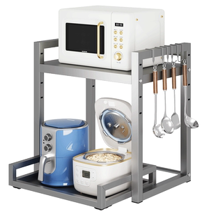 抽拉式电饭煲置物架厨房台面多功能微波炉烤箱空气炸锅收纳架支架