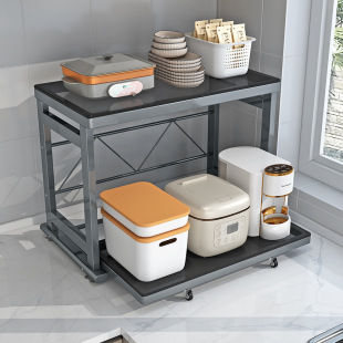 厨房置物架台面多层收纳柜多功能微波炉烤箱餐边碗柜储物柜子橱