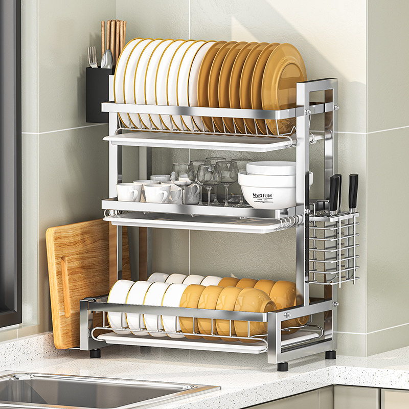 厨房置物架碗碟收纳架碗盘沥水架用多功能放碗架碗筷收纳盒碗柜,厨房/烹饪用具,碗架,淘宝优惠券,粉丝福利购,淘宝优惠卷