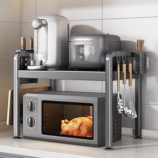 厨房微波炉置物架台面多功能家用烤箱烤盘收纳架锅架