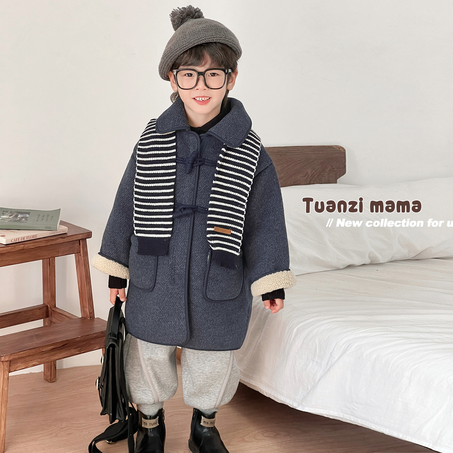 2025冬季儿童加绒加厚呢大衣中长款秋冬保暖外套男童韩版毛呢外套