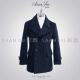海军大衣 修身 100%绵羊毛 经典 杉酒 大衣中长款 男士 款
