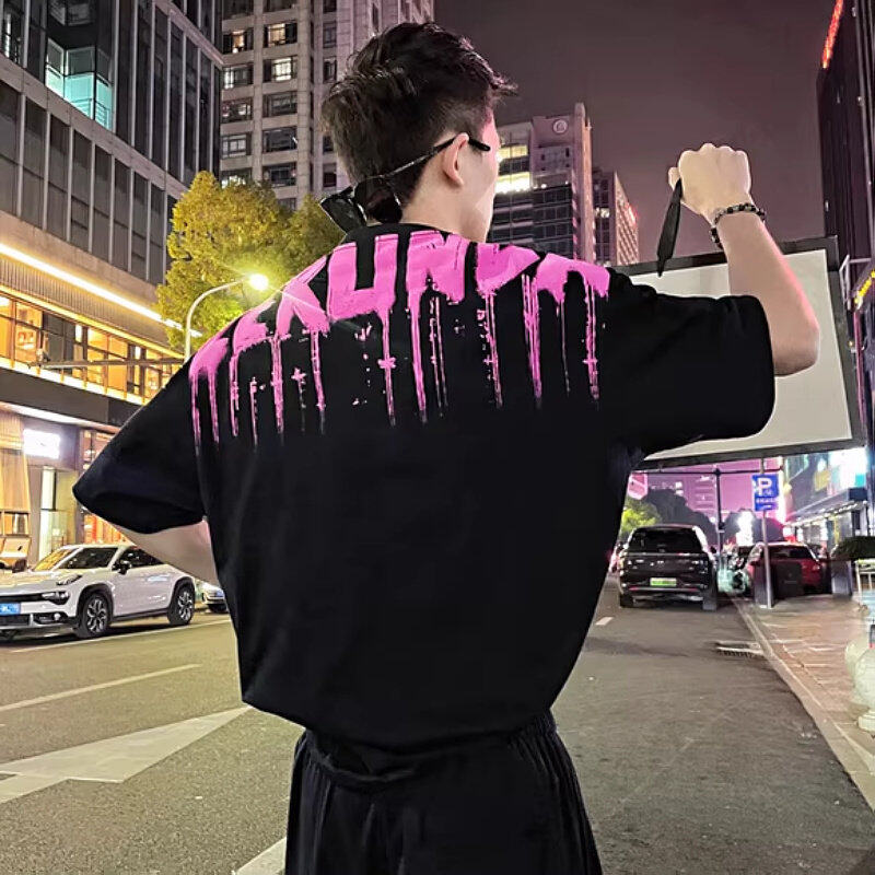 高级感T恤男ins潮牌字母短袖