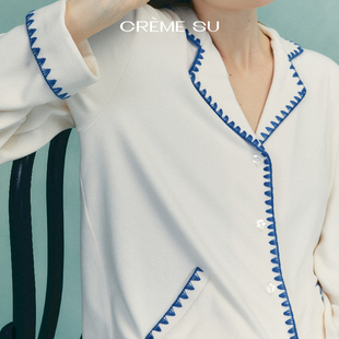 CremeSu牛奶绒秋冬新品睡衣女松弛系列情侣家居服套装亲肤保暖