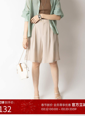 RANDA 女士亚麻半身裤时尚休闲宽松短裤 BP01600