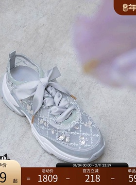 RANDA 24春季新款运动精致优雅刺绣休闲运动鞋女 PH33188