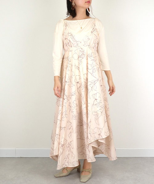 randa早春新款法式吊带细绳碎花