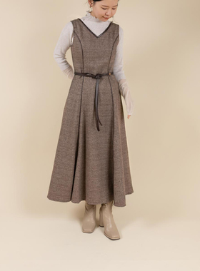 RANDA 秋冬新款无袖精致通勤粗呢连衣裙 BD01767
