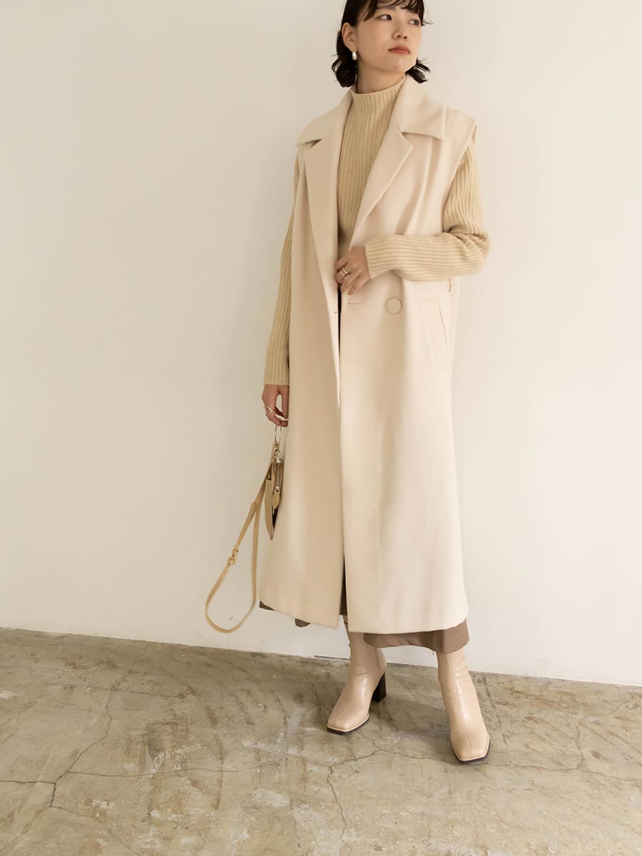 RANDA无袖大衣长款日系