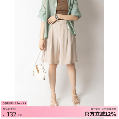 RANDA女士亚麻半身时尚短裤