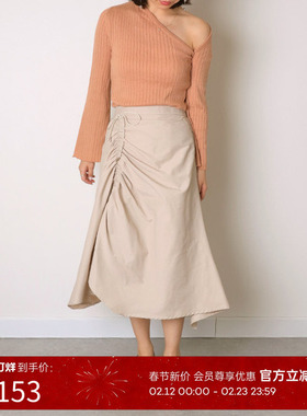 RANDA 春夏新款高级感法式优雅抽绳设计蝴蝶结半身裙 BS01363