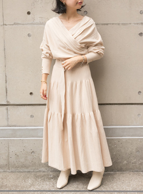 RANDA 秋冬新款时尚上衣裙子两件套前后两穿上衣淑女长裙 BD01469