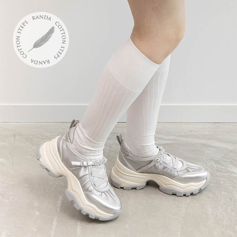 RANDA 25秋季新款COTTON系列芭蕾风绑带可拆卸鞋垫运动鞋 PH36152