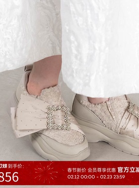 RANDA 25春夏珠宝搭扣丝带厚底休闲运动鞋 DH34096