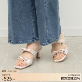 女 RANDA 蝴蝶结缎面织物露趾不累舒适穆勒凉鞋 新款 PS37236 26夏季