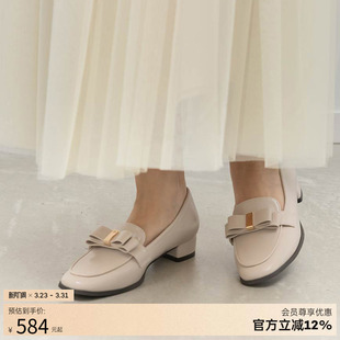 女 RANDA 蝴蝶结休闲生活防泼水平跟圆头乐福鞋 新款 PH37057 26春季