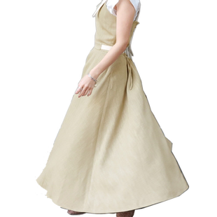 RANDA 女士日系收腰系带高腰长裙连衣裙 BD01355