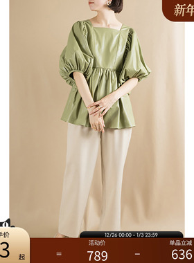 RANDA 秋冬新款时尚设计款合成皮革短款连衣裙式上衣 BT01407