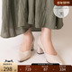 RANDA DP10544 3E日系尖头粗跟浅口高跟鞋 秋冬新款 COTTON宽版