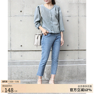 春夏新款 通勤 ol风长袖 高级感上衣T恤罩衫 BB01107 泡泡袖 RANDA