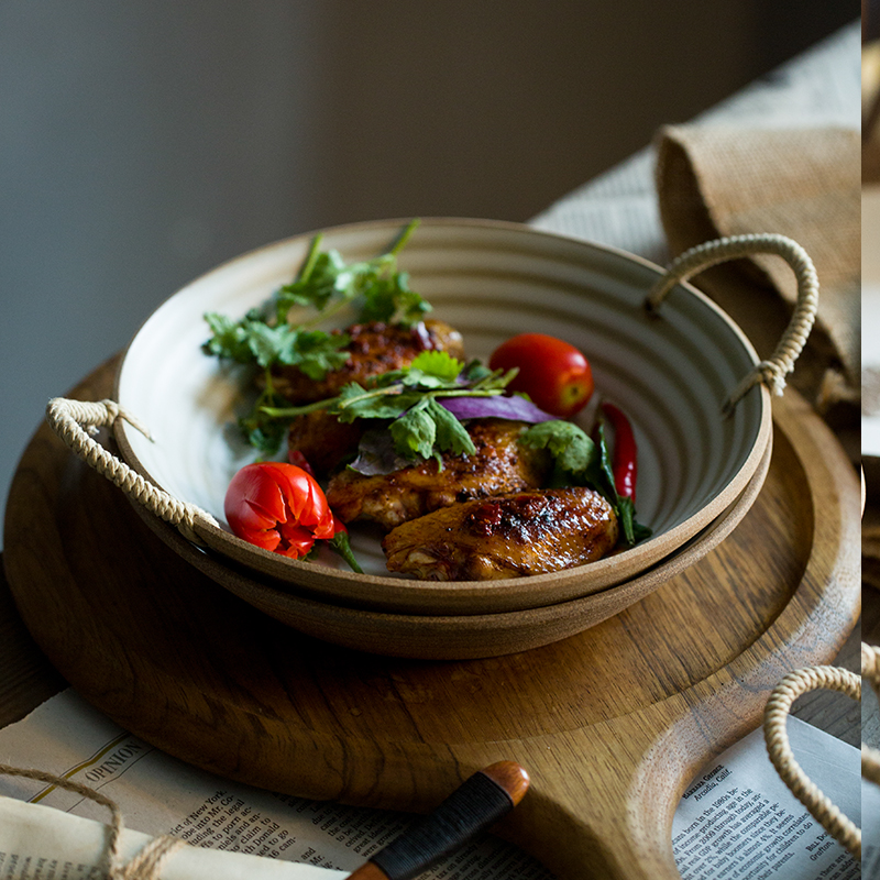 盘子粗陶创意新中式年轻人