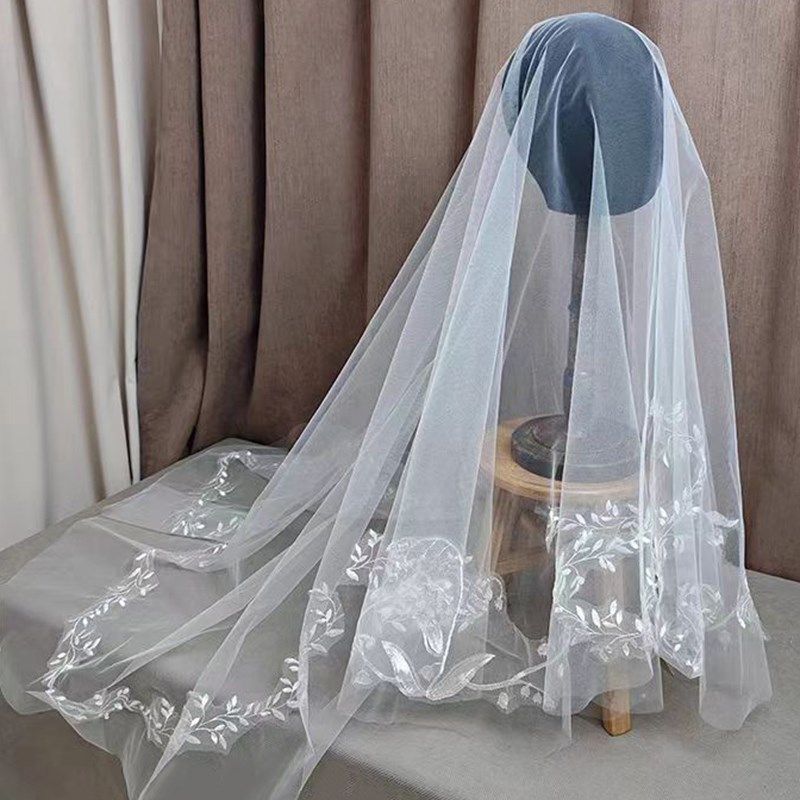 余爱同款头纱新娘主n婚纱花环头饰超仙森系网红拍照道具高端发饰