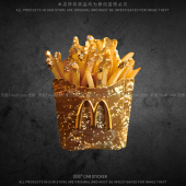 麦当劳薯条金闪闪车贴个性 饰行李箱汽车贴纸 创意电动车身贴玻璃装