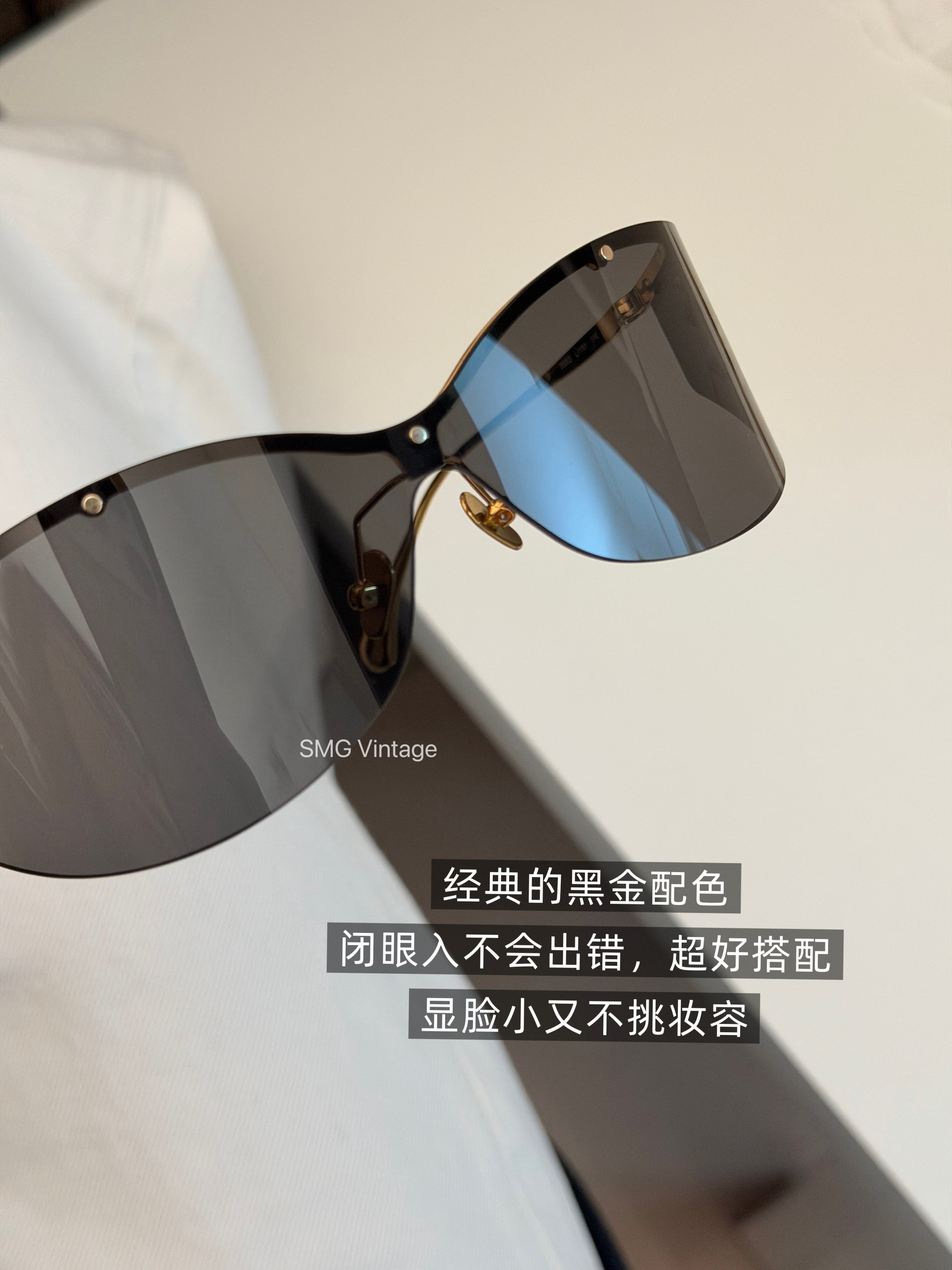 SMG/王一博同款 无框发箍墨镜 曲面沙滩时髦防紫外线飞行员太阳镜