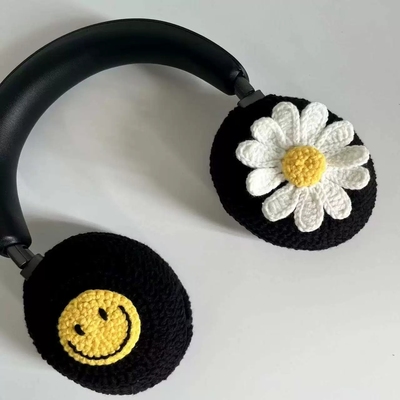 手工DIY编织笑脸雏菊适用于BOSE QC Ultra QC45 索尼XM4 XM5XM6苹果APM毛线针织耳机保护套防破损成品可定制