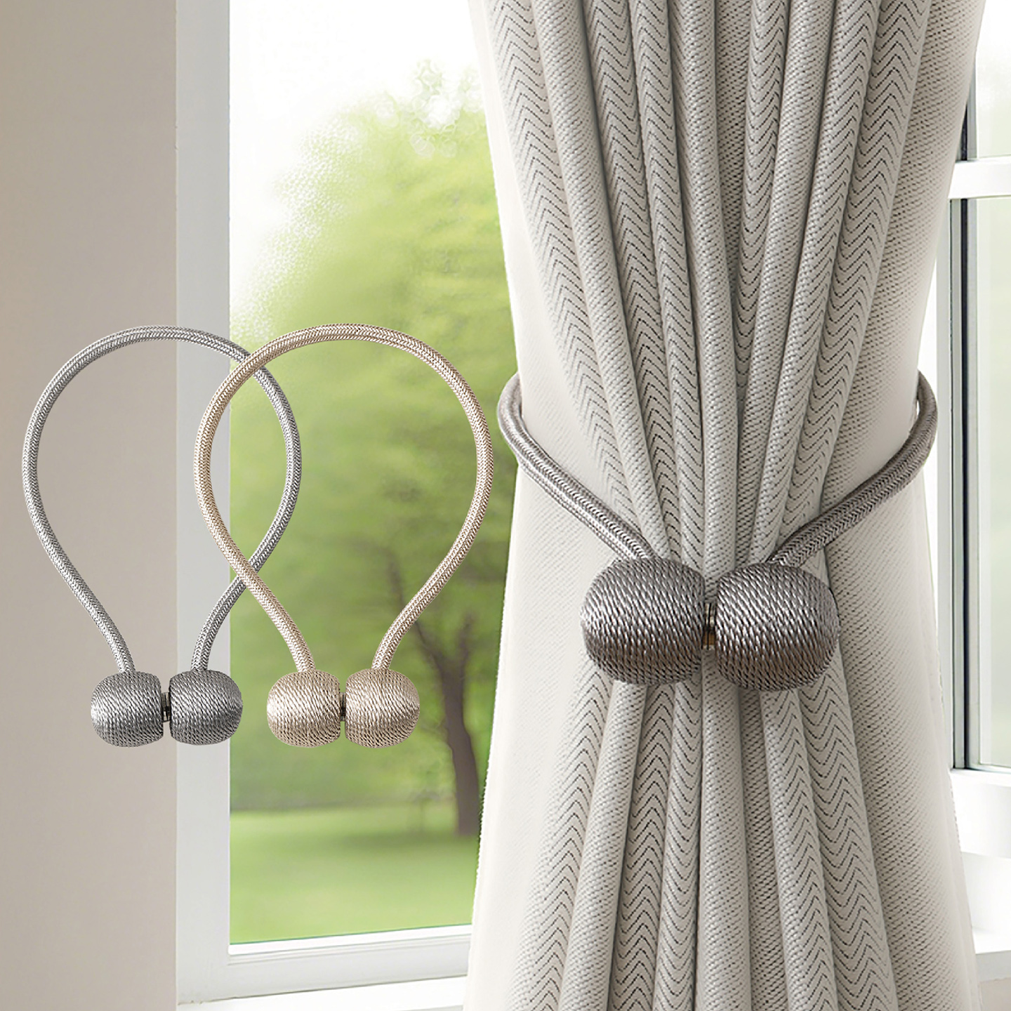 磁吸扣窗帘绑带一对收拢捆绑扣环