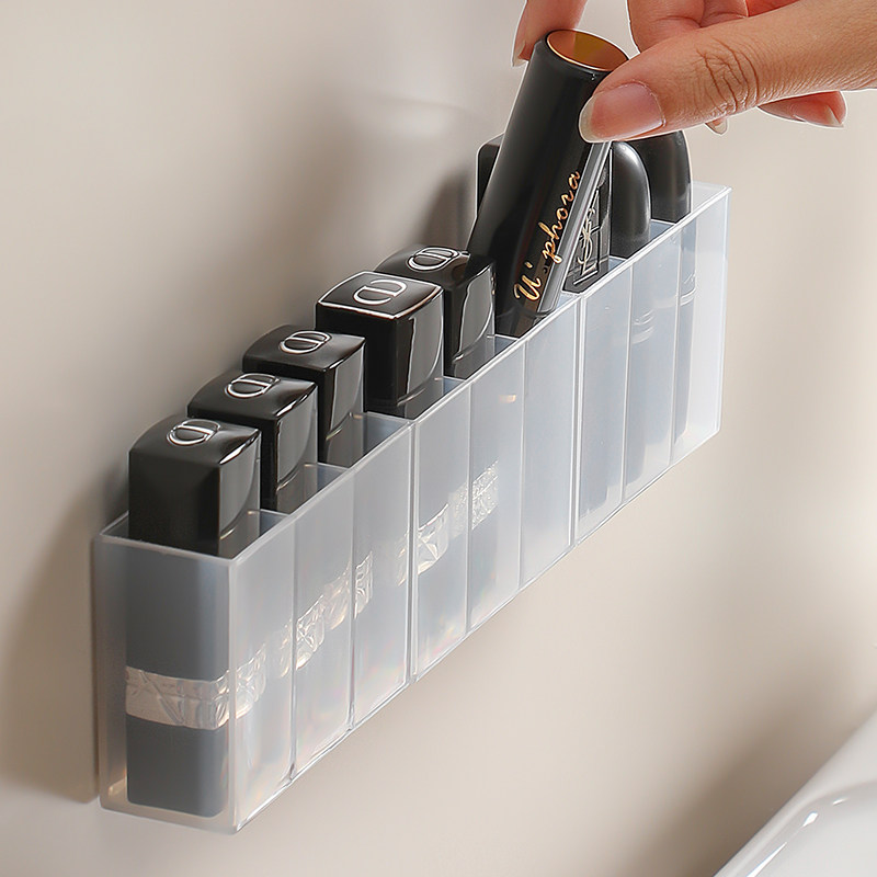 口红化妆刷一体小物镜柜收纳盒壁挂式多格分类唇膏眉笔刷子置物架,收纳整理,桌面收纳盒,淘宝优惠券,粉丝福利购,淘宝优惠卷