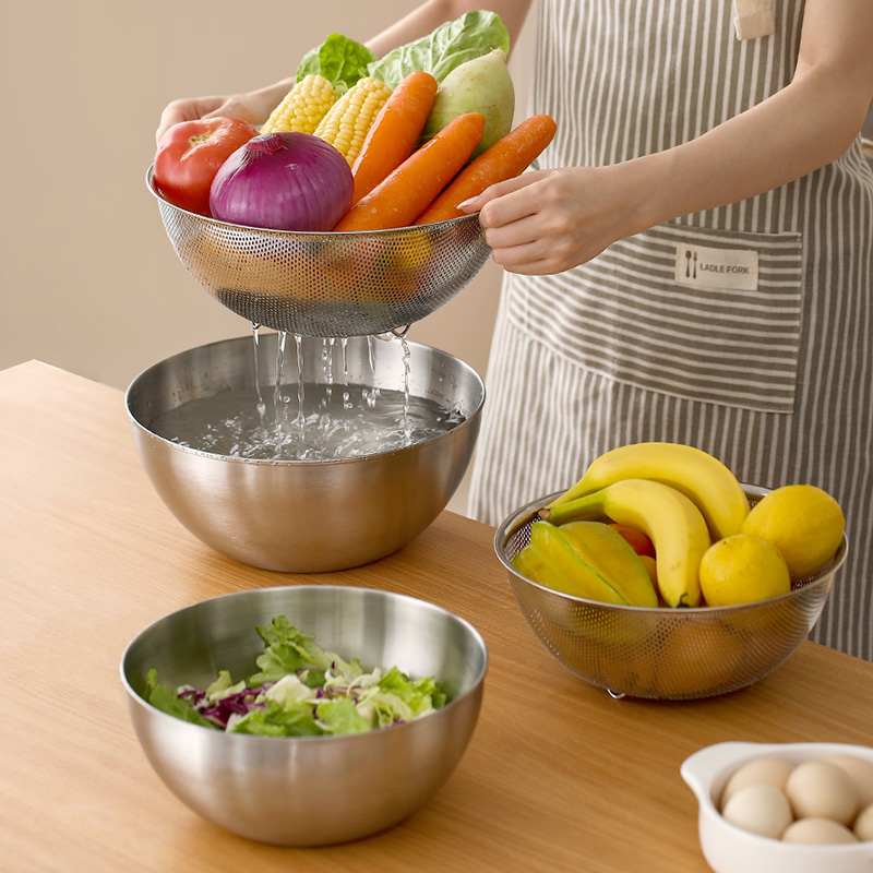 不锈钢沥水篮多功能盘淘米洗菜盆